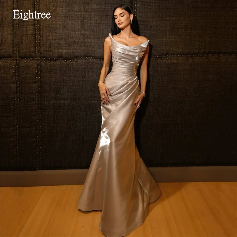 

Eightree Shimmery Strapless Mermaid Prom Gowns Backless Pleated Evening Dress Floor Length Gala-ready Party Dresses Customized