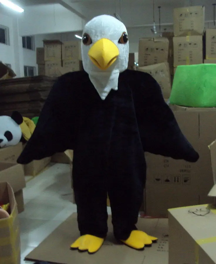 Novo personagem adulto pássaro profissional águia careca mascote traje dia das bruxas vestido de natal adereços de corpo inteiro roupa traje da mascote