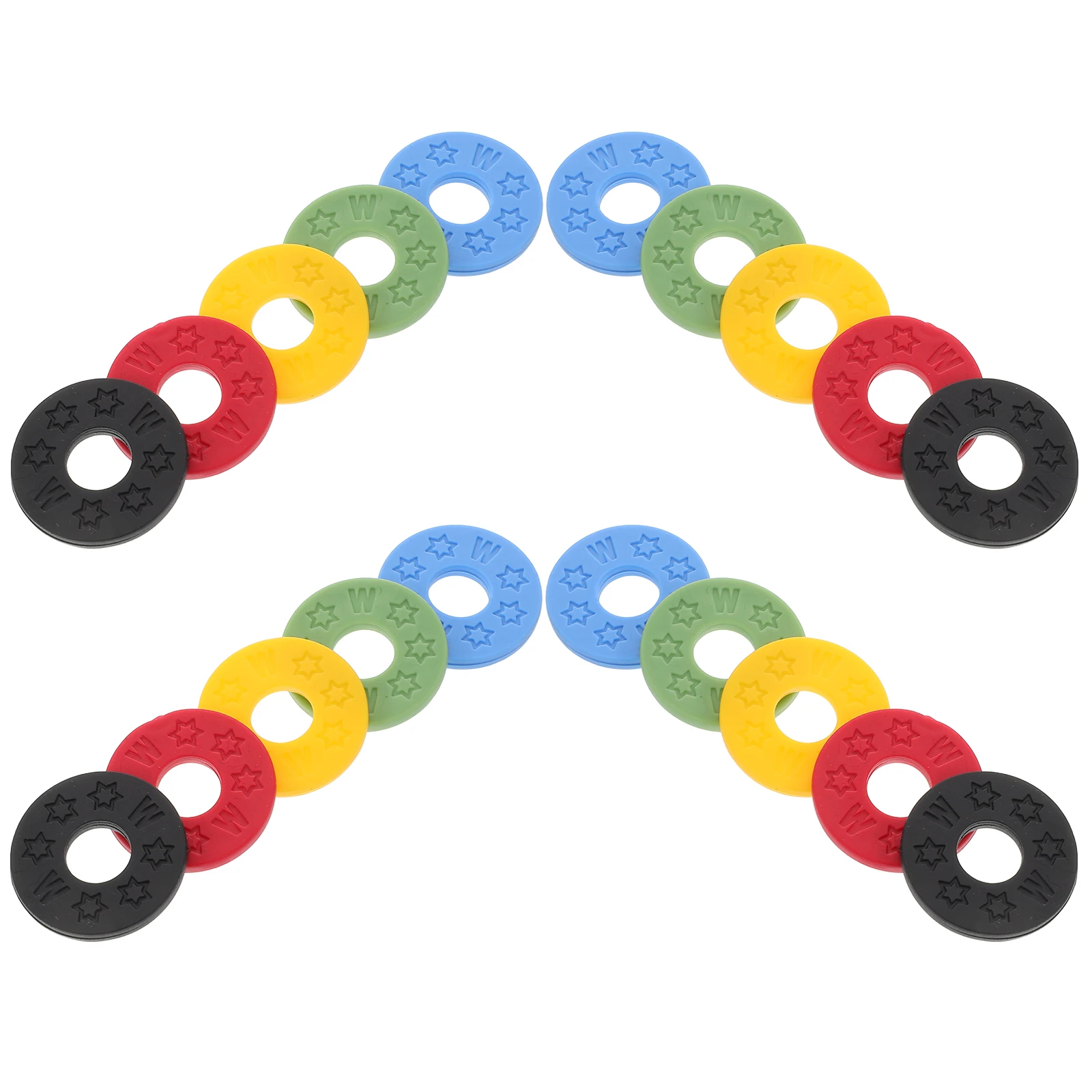 

20pcs Guitar Strap Locks Washers Durable PE Material Electric Acoustic Bass Buttons Accessories Red Green Black Blue Yellow
