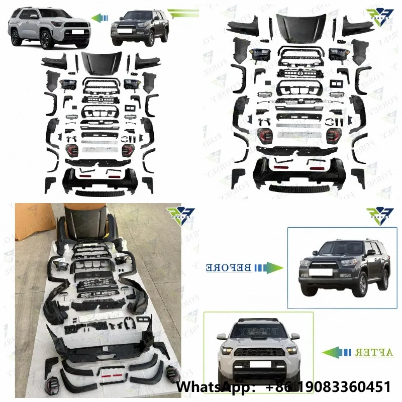 Upgrade Facelift Full Body Kit Front Rear Bumper Grille Headlight Taillight For 4Runner 2010-2013