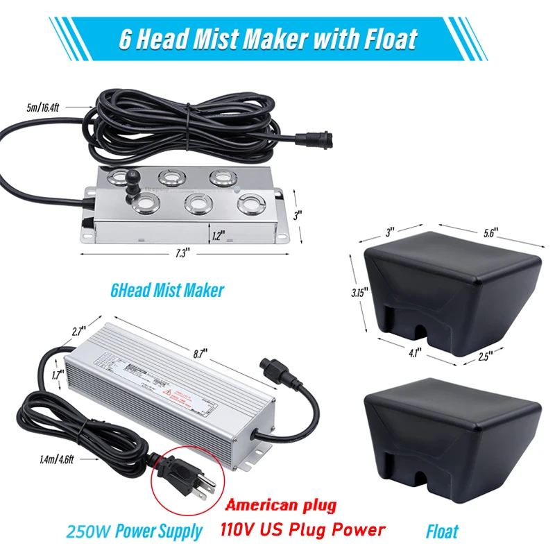 110 V/220 v 4/6/8/10/12 Hoofd Ultrasone Mist Maker Fogger Rvs luchtbevochtiger Kas Voor Hydrocultuur Hoge Kwaliteit
