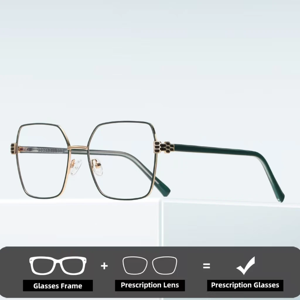 

Двойные легенды, модные большие женские очки для чтения с защитой от синего света, могут быть изготовлены по индивидуальному заказу, фотохромная близорукость по рецепту