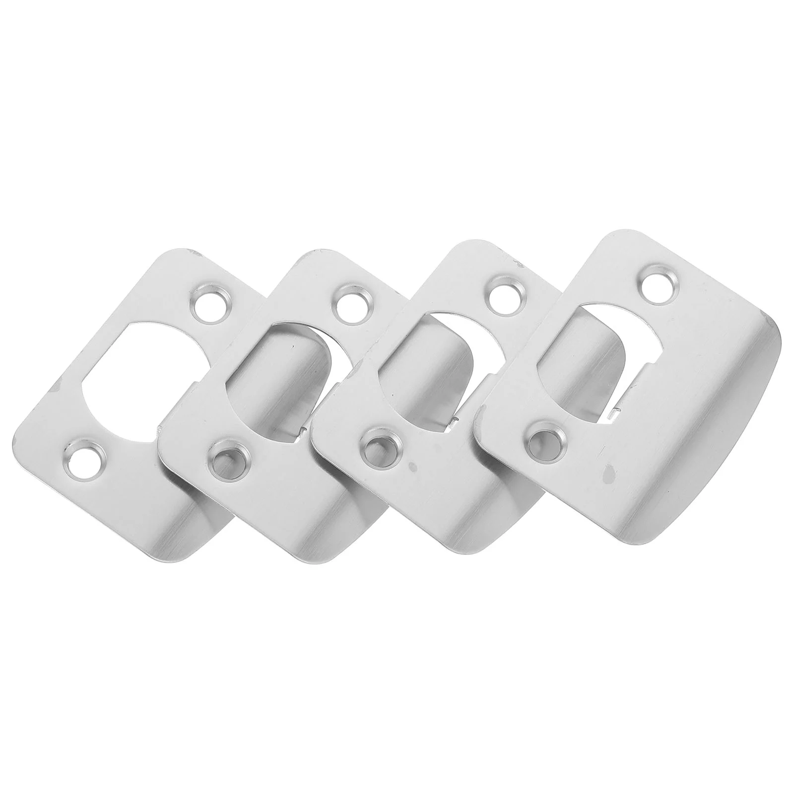 4 Pcs Lock Tongue Buckle Strike Plate Replacement Deadbolt Large Hole Door Knob Crash Stainless Steel Handle