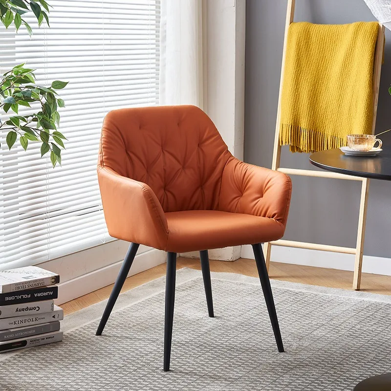 Nordic Luxury Armrest Dining Chair Velvet Leather Leisure Coffee Chair Internet Celebrity Makeup Salon Chair стулья для дачи