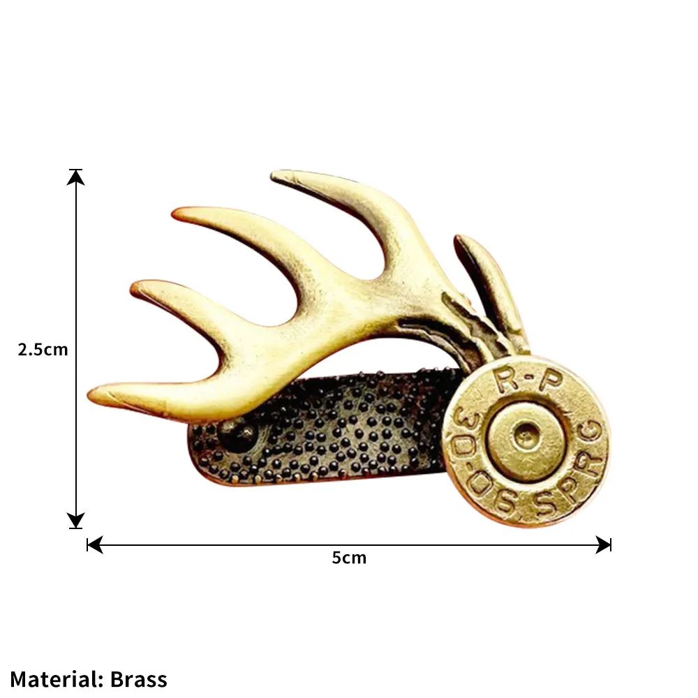 Hat Clips for Brim Brass Antler Hat Clip Metal Brim Clip for Outdoorsman Handcrafted Brass Hat Clip Hunting Accessories Gift