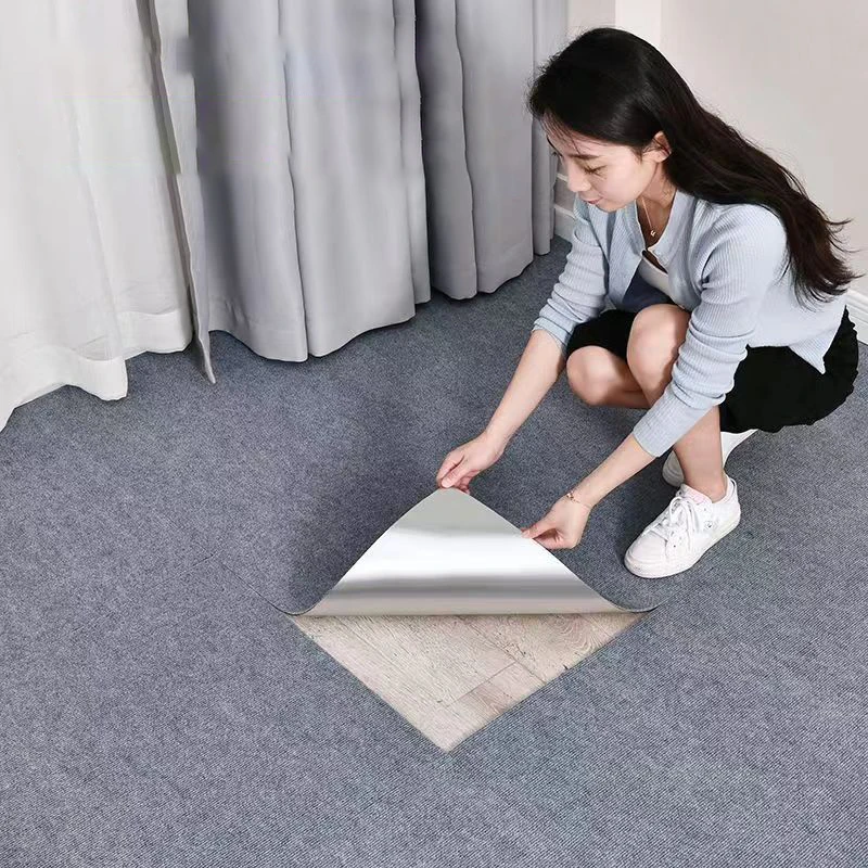 10pcs Self Adhesive Carpet Living Room Splicing Blocks Floor Mat Decor Office  Staircase Anti-slip Carpet Floor Sticker 30x30cm