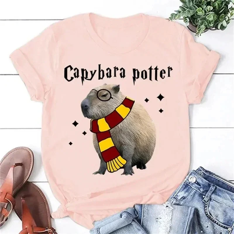 Funny Capybara Graphic T-Shirt For Men Women Cute Animal 3D Printed Tees Summer Casual Loose T Shirts O-Neck Short Sleeves Tops