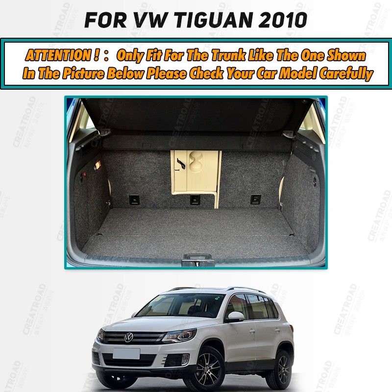 Auto Full Coverage Trunk Mat For VOLKSWAGEN VW Tiguan 2010 Car Boot Cover Pad Cargo Liner Interior Protector Accessories