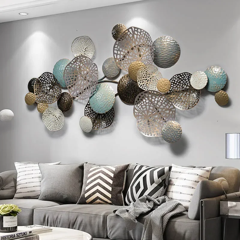 Nordic Metal Wall Decor Fashionable 3D Office and Living Room Decoration TV Sofa Background Accessory Chic Artistic Piece