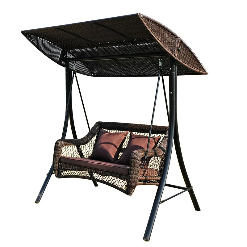 

Outdoor Swing Chair Patio Balcony Rattan Double Swing Villa Garden Adult Hanging Chair