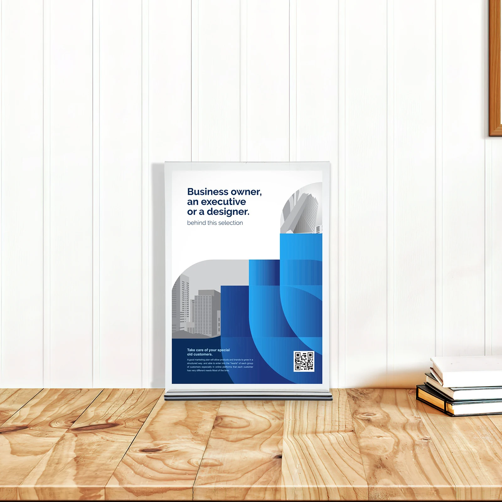 T-shaped Display Stand Desktop Sign Holder Vertical Section Small Restaurant Stands Table Card Holders Office