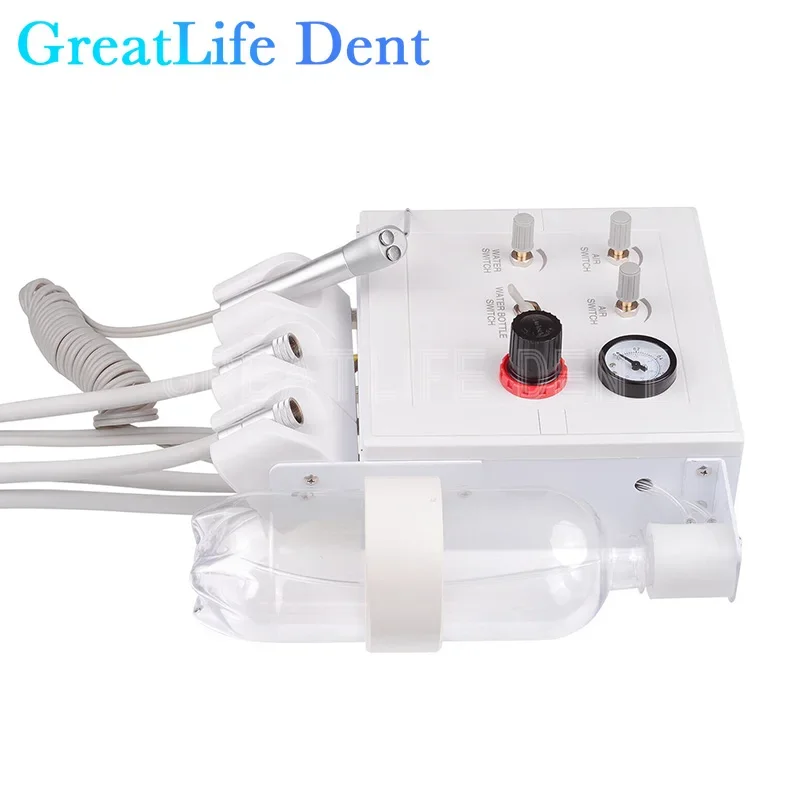 وحدة توربينات GreatLife شفط ضعيف 2/4 فتحة ضاغط هواء معلق على الحائط مواد طب الأسنان معدات طب الأسنان المحمولة للمختبر