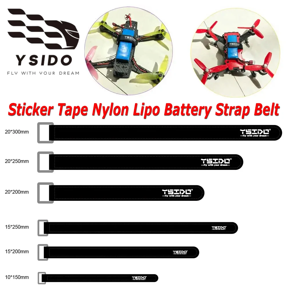 YSIDO 5pcs 10X150mm 15X200mm 20x250mm 20x300mm Magic Sticker Tape Nylon Lipo Strap Belt Cable Tie Wrap for FPV RC Battery DIY