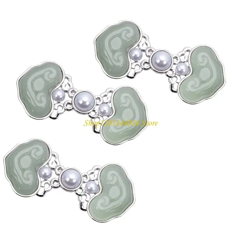 

N5KE 3Pcs Waist Adjuster Pin Tightener Buckle For Women Nonsewing Waist Fitness Fastener Clip With Ancient Pearls Decoration