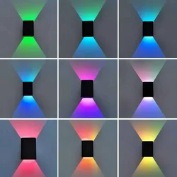 Nordic Energy Saving Light for Aisle Bedside Stair Warm/RGB Wall Lamp Dimmable Multicolor Square LED Light with Remote Control