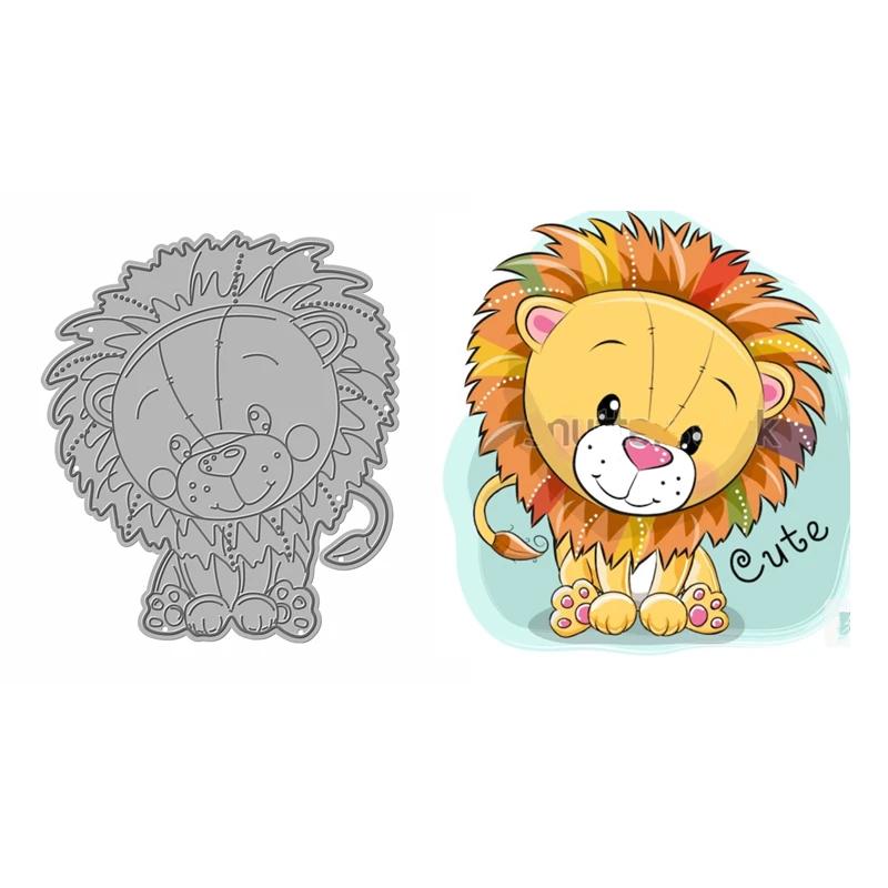 

Cute Cartoon Animal Lion Metal Cutting Dies For Scrapbooking New 2022 Paper Making Embossing Without Stamps Frame Card Craft
