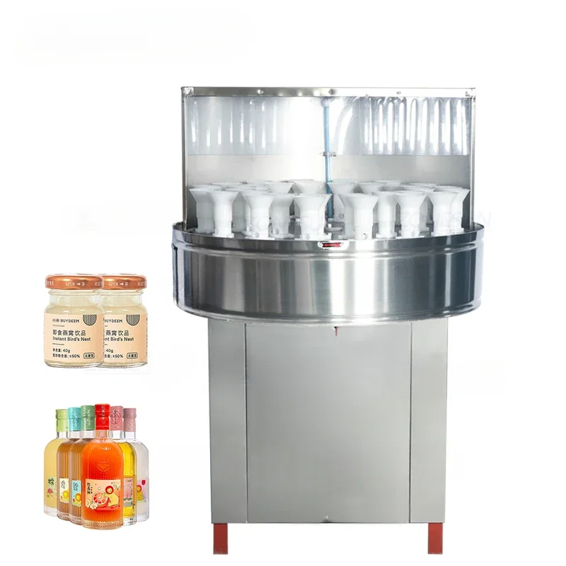 WB32 Milk Rotary Wine Plastic Small Semi Automatic Pet Recycle Glass Bottle Washing Cleaning Machine