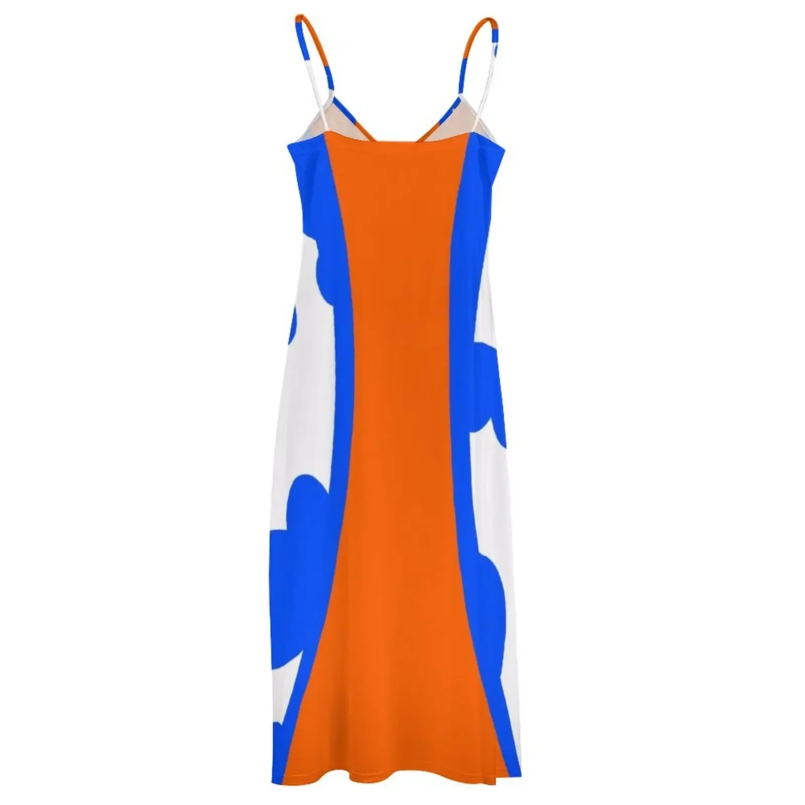 Blauw en oranje mouwloze jurk dames zomer jumpsuit jurken voor dames 2025, chique en elegante avondjurk Jurk