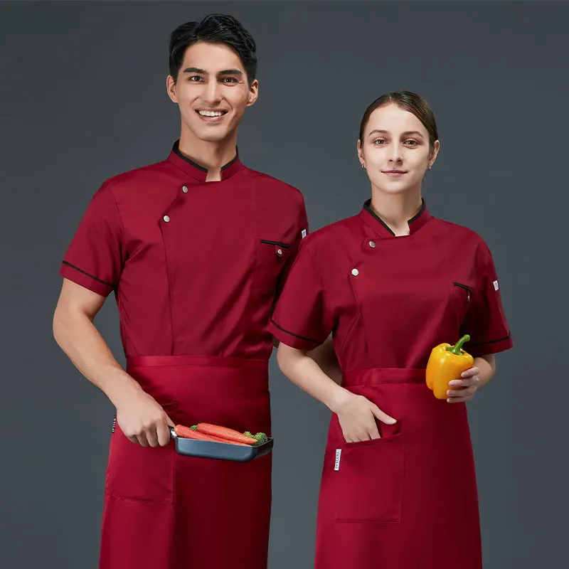 Pizzabkok Uniform Man Keukenjas Zomer Ademend En Comfortabel Kookjack Restaurant Kookuniform Bakkerij Overalls