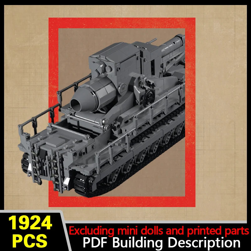 Self Propelled Siege Mortar Model MOC Building Bricks War Equipment Modular Technology Gifts Holiday Assemble Children Toys Suit