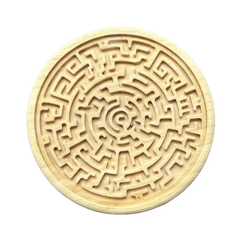 

B78B-Wooden Maze Board Game Round Maze Labyrinth Board Game Maze Puzzle Logic Game For Toddler Adult