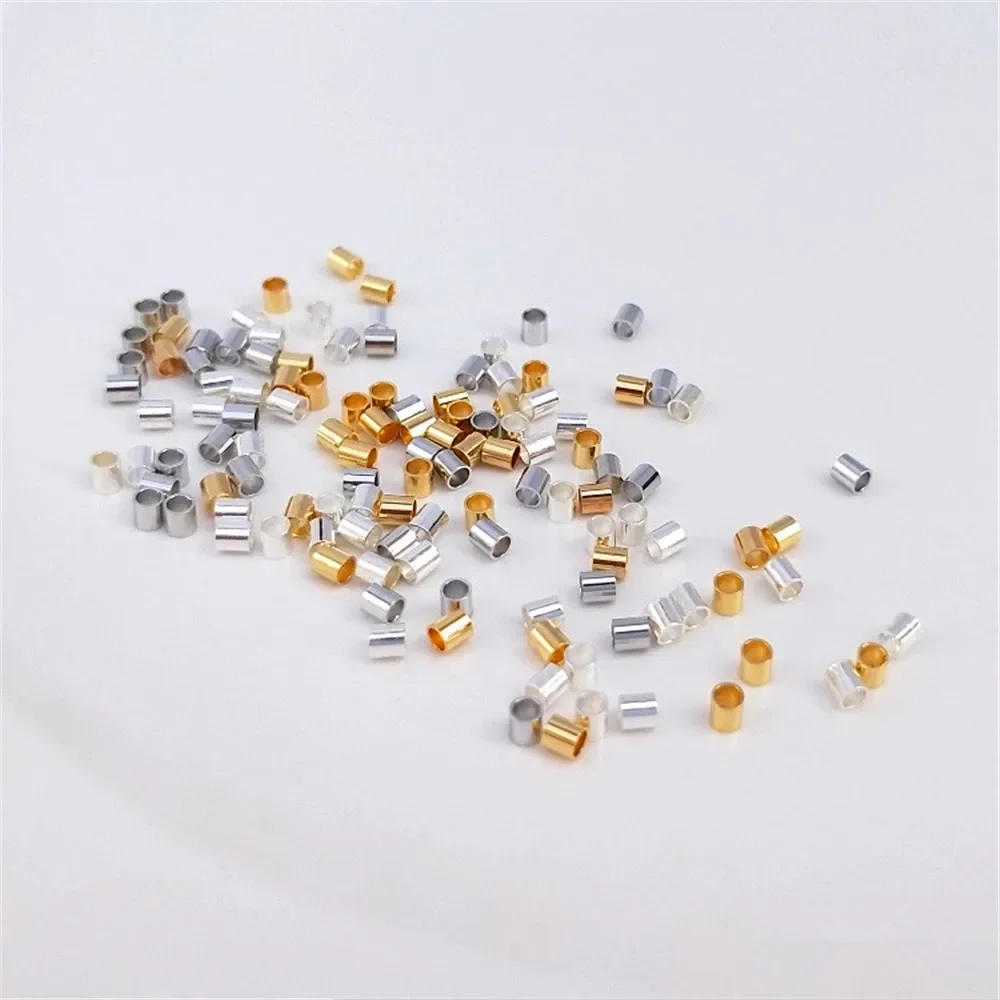 Real 18K plated gold filled Positioning pipe DIY clamp flat fixed end positioning bead color preservation accessories