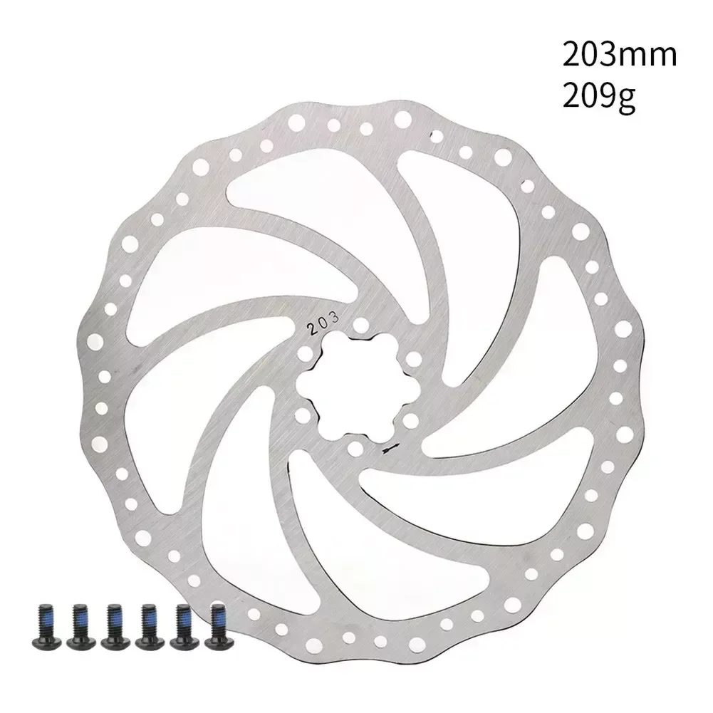 SPORTFUN 140mm 160mm 180mm 203mm Bike Disc Brake Rotor 6 Bolts Rotor MTB Bicycle Lightweight Stainless Steel Cycling Accessories