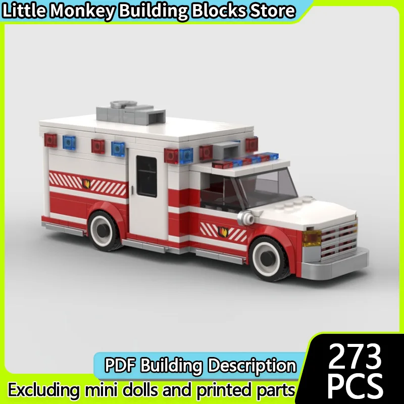 

Модель городской спасательной техники MOC, строительные кирпичи, сверхмощная скорой помощи, модульная технология, детские праздничные подарки, сборный игрушечный костюм