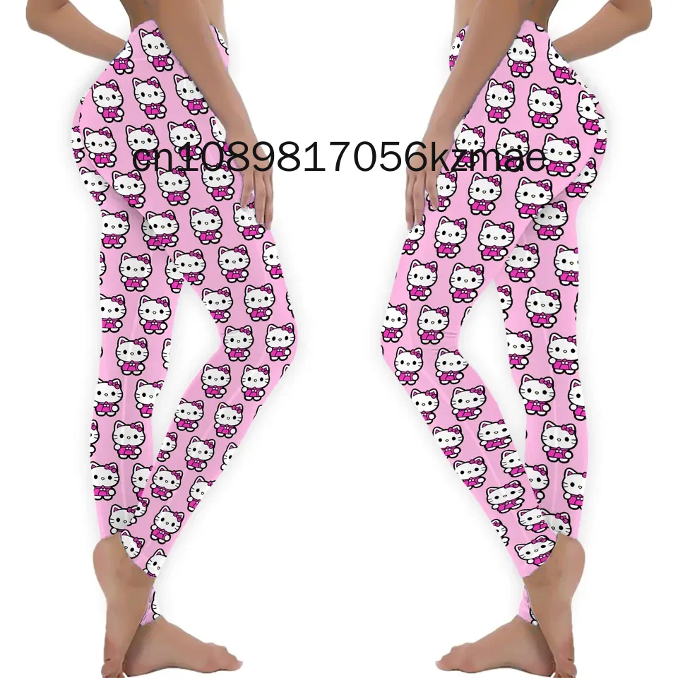 2024 New Fashion Hello Kitty Women Leggings Women Sports Pants Ladies Mickey Gym Pants Female Casual Pants