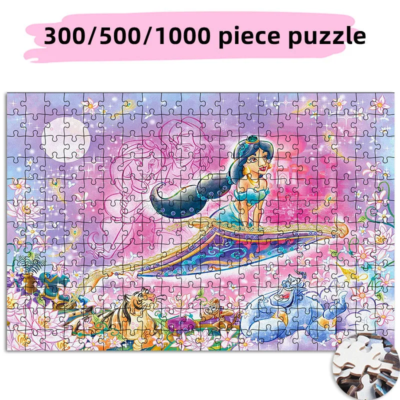 

Pink Paper Puzzle Aladdin Pattern 300 500 1000 Pieces Disney Cartoon Jigsaw Puzzle Creative Gift Kids Adult Collection Hobby