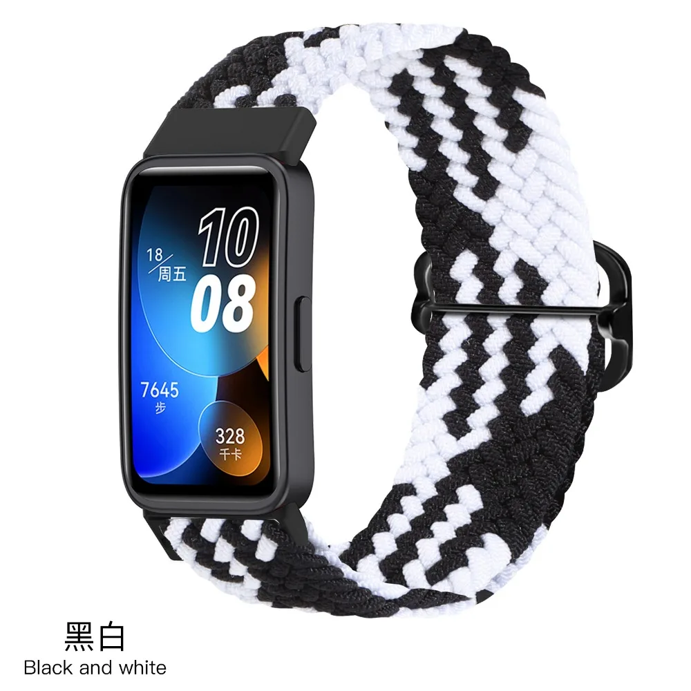 Nylon Braided Loop Strap for Huawei Band 9 8 Weave Adjustable Elastic Bracelet for Huawei Band 9 8 7 Sport Wrsitband Accessories