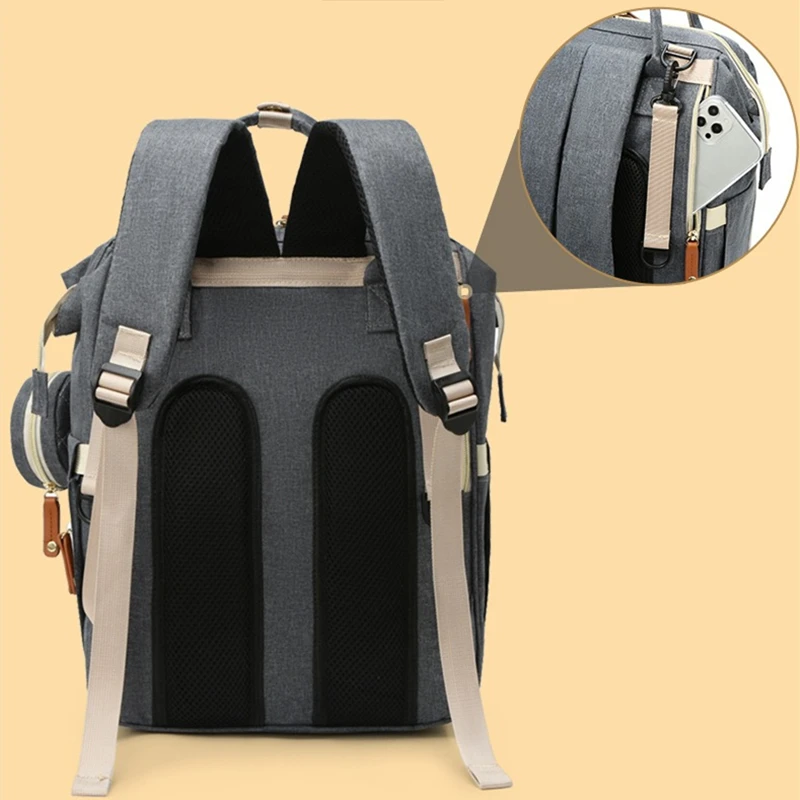 Bolsa de pañales USB para mamá, bolsa de almacenamiento para el cuidado del bebé, bolsas de maternidad de gran capacidad, mochila para cochecito de bebé