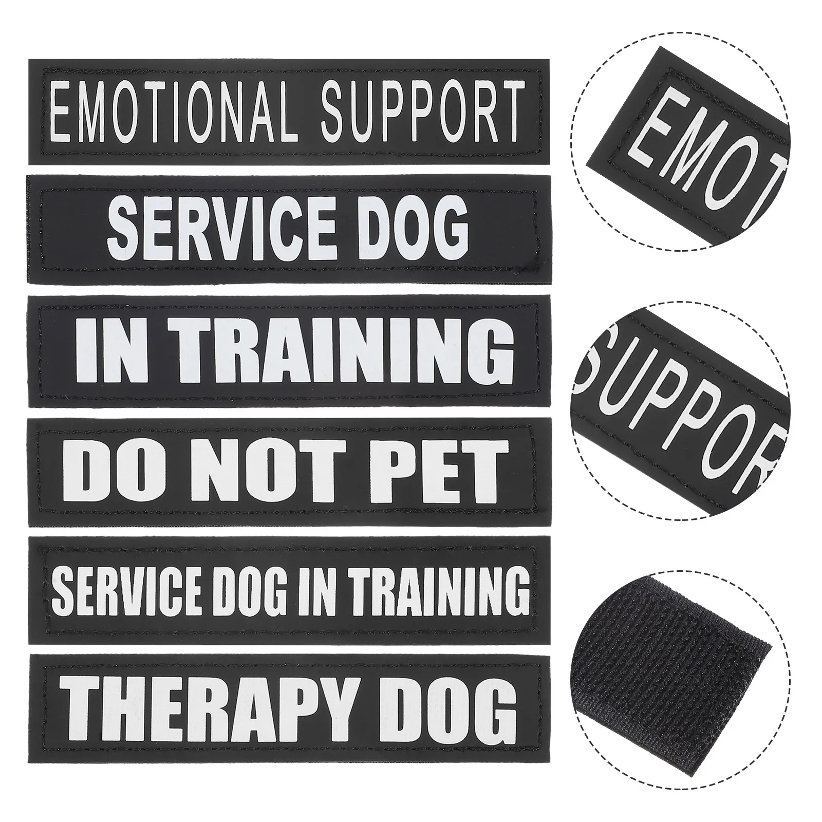 

Dog Vest Patches Removable Reusable Pet Clothing Decor Reflective Stickers Pet Accessory Outdoor Activities Durable