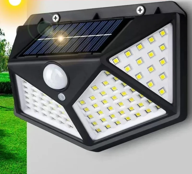 

1/2/4/6Pcs 100 LED Wall Lights Outdoor Solar Lamp PIR Motion Sensor Solar Powered Sunlight Street Light for Garden Decoration