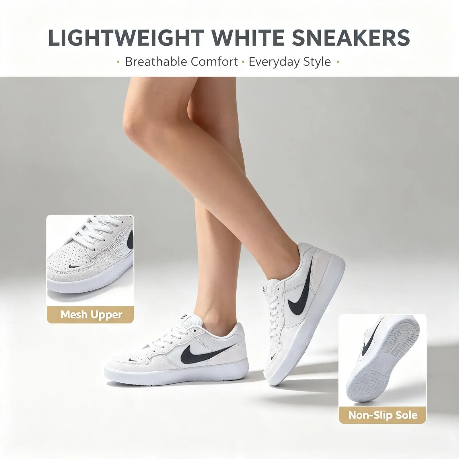 Nike Men's Foece58 Classic Sports Casual Comfortable And Wear-Resistant Low-Top Skate Shoes CZ2959-003