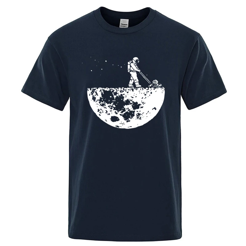 Summer Men T-shirt High Quality Cotton Blend Funny Lunar Cleaner Printing Casual Cool Loose O-neck Male Soft Tshirt Hip Hop Tees