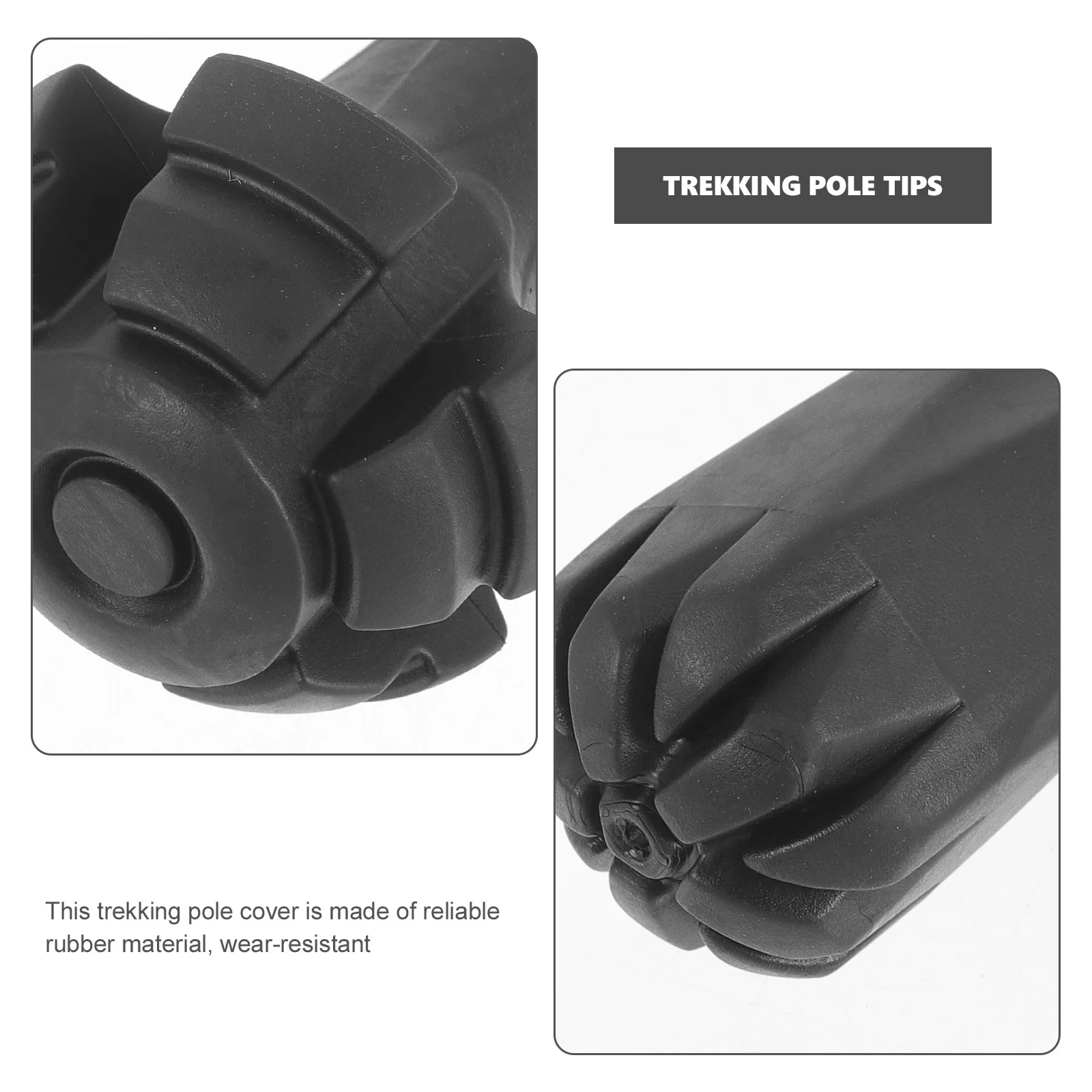 

5Pcs Trekking Pole Foot Covers Rubber Crutch Tips Non-Slip Durable Walking Cane Tip Replacement Trekking Pole Tips