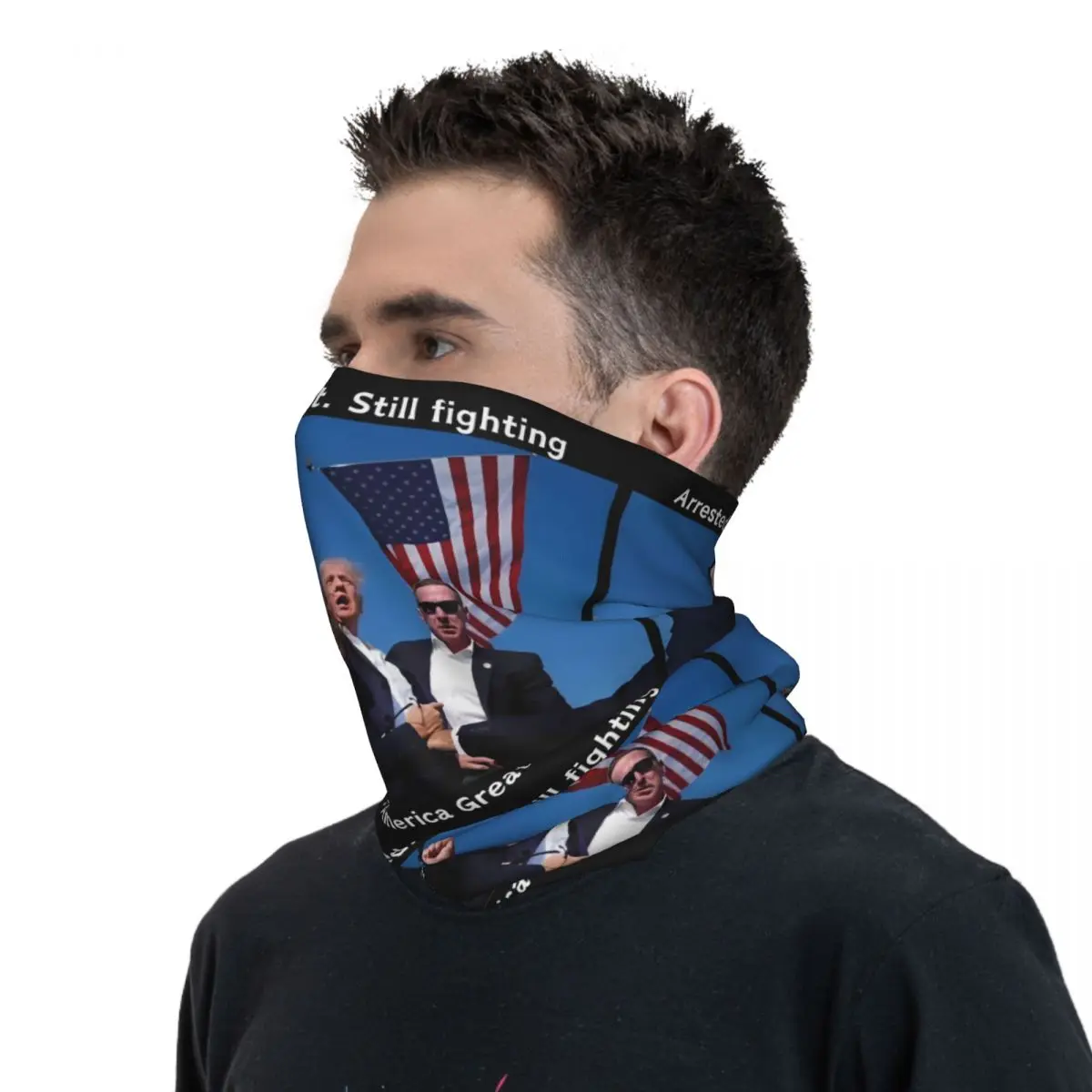 Attempted Assassination Donald Trump Bandana Vintage Bicycle Travel UV Protection Balaclava Design Soft Motorcycle Tactical Mask