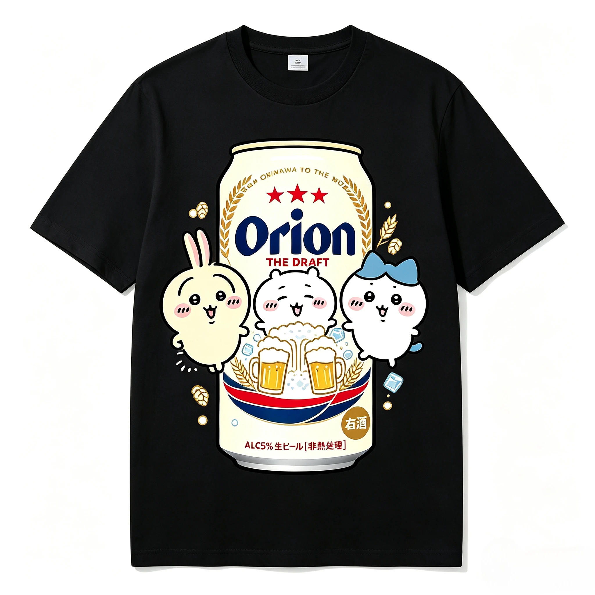 Chiikawa Anime Cartoon Kawaii Neues Kurzarm-T-Shirt, vielseitig kombinierbar, locker und bequem, atmungsaktiv, schweißabsorbierend, schnelltrocknend.