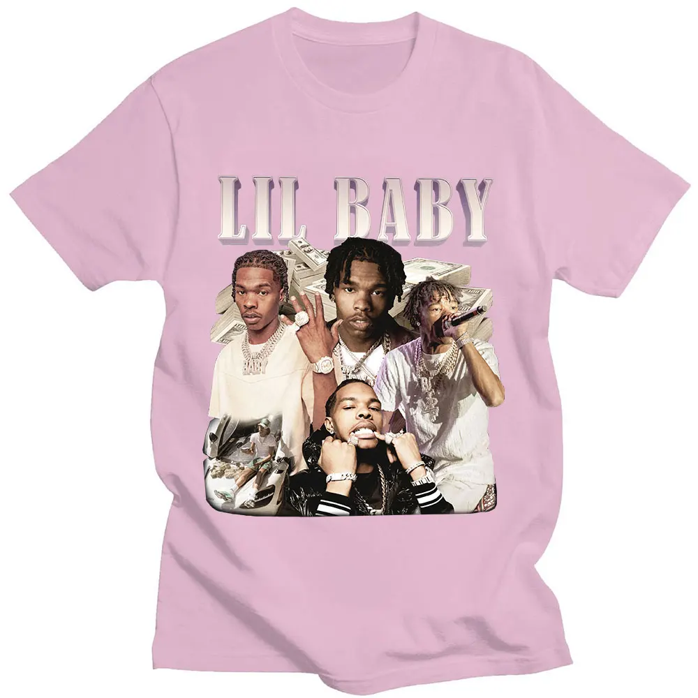 Hip Hop Rapper Lil Baby T-Shirt Vintage Grafik T-Shirt übergroße Baumwolle Kurzarm T-Shirts Streetwear Harajuku Streetwear