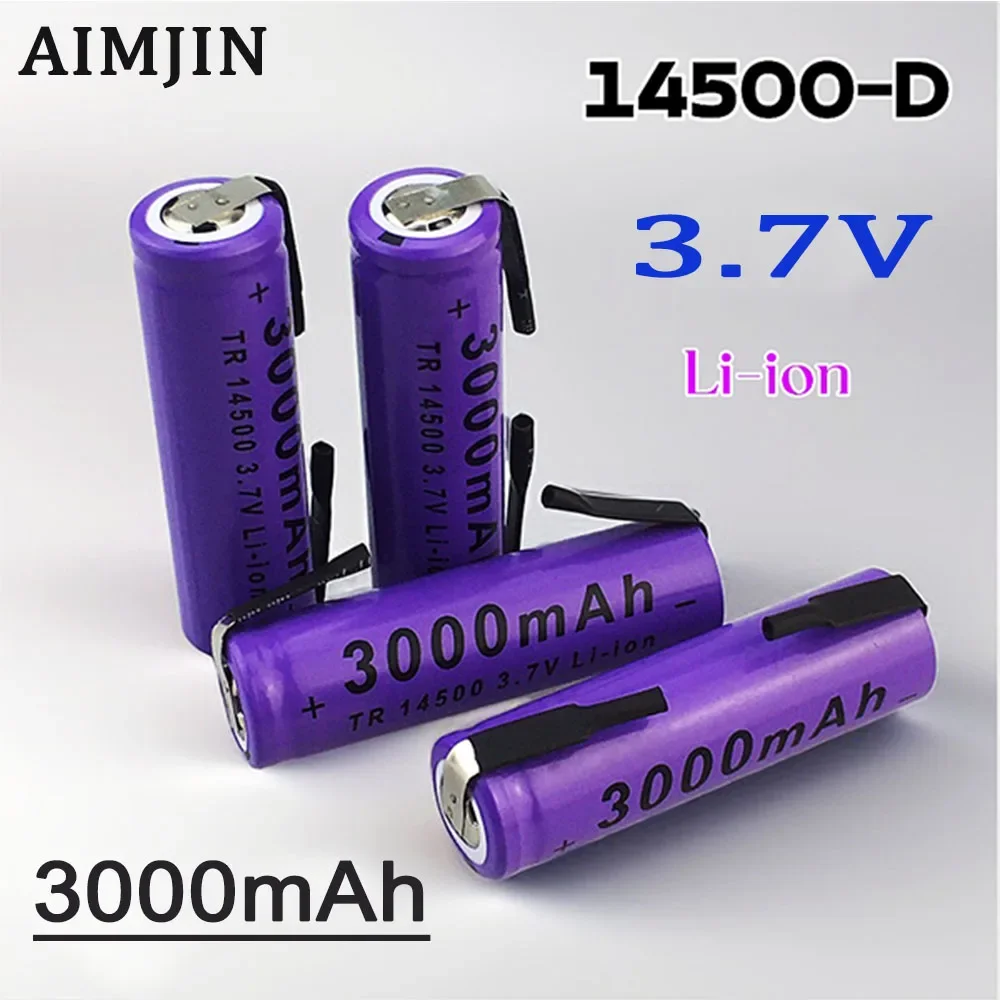 

2024 NEW 14500 Li-ion Battery 3.7V 3000mAh Rechargeable Batteries Welding Nickel Sheet Battery For Torch Led Flashlight Toys