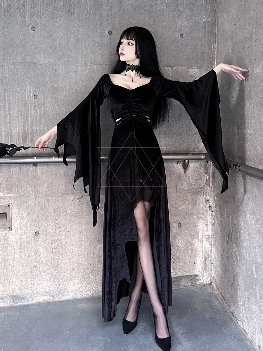 loween Gonna lunga attillata con pipistrello Sve Costume da ballo per performance cosplay Abito da palcoscenico Faion da donna