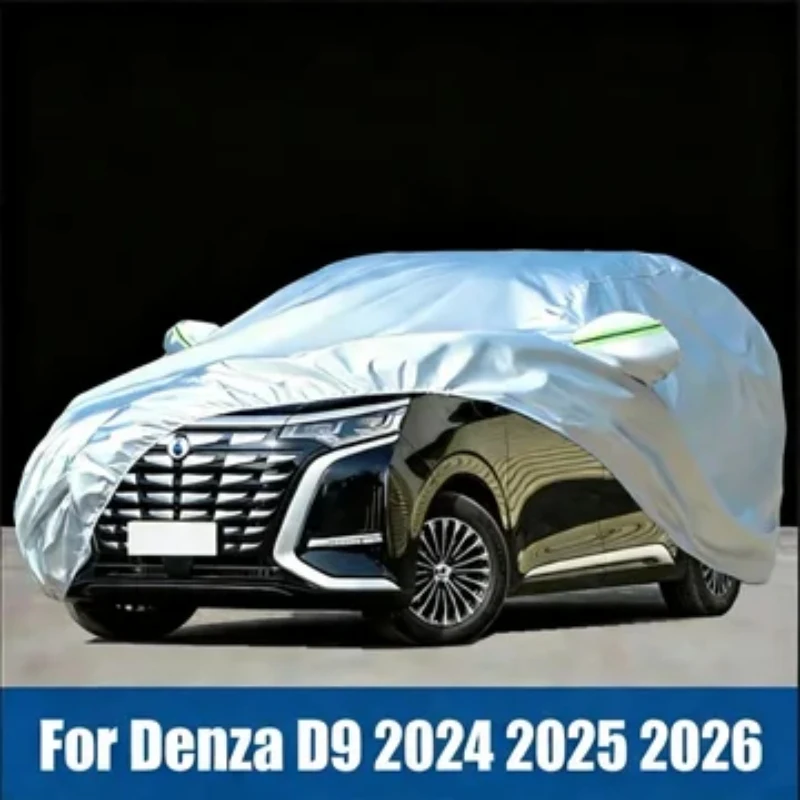 For Denza D9 2024 2025 2026 Full Car Covers Outdoor Sun Anti UV Rain Snow Dust Protection Oxford Cloth Car Cover Accessories
