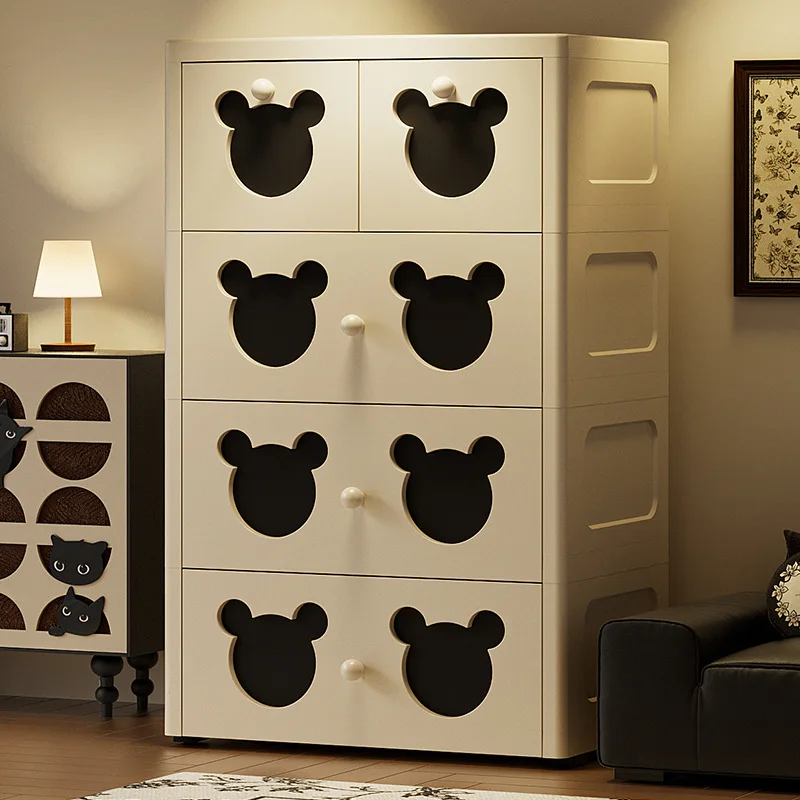 

Thickened and enlarged drawer storage cabinet Multi-layer clothes storage box Infant Children Baby wardrobe Bedside table