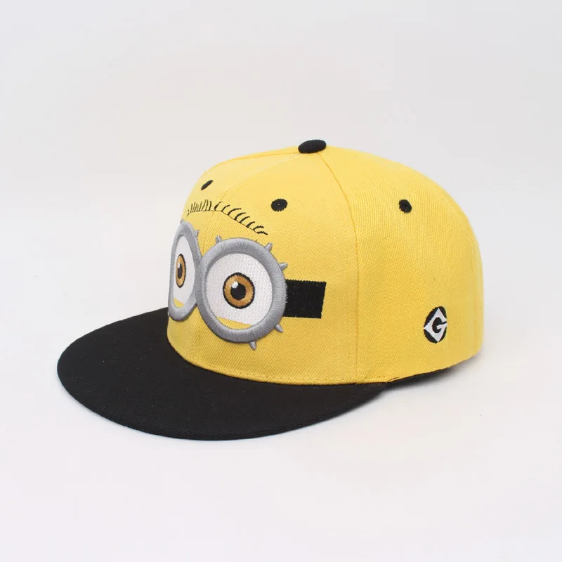Miniso animation parent-child minions flat-brimmed hip-hop hat fashionable street dance baseball hat cute eyes sun hat