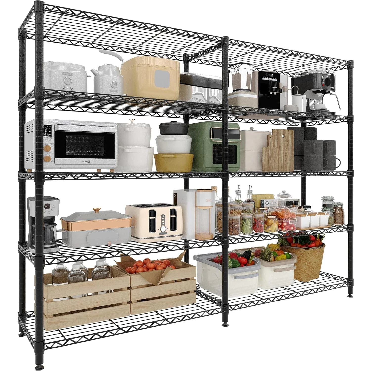 

5-Tier Storage Shelves Metal Shelving Unit 15.8" x 70.8" x 70.5" 1325 LBS Heavy Duty Storage Rack for Home, Pantry & Warehouse