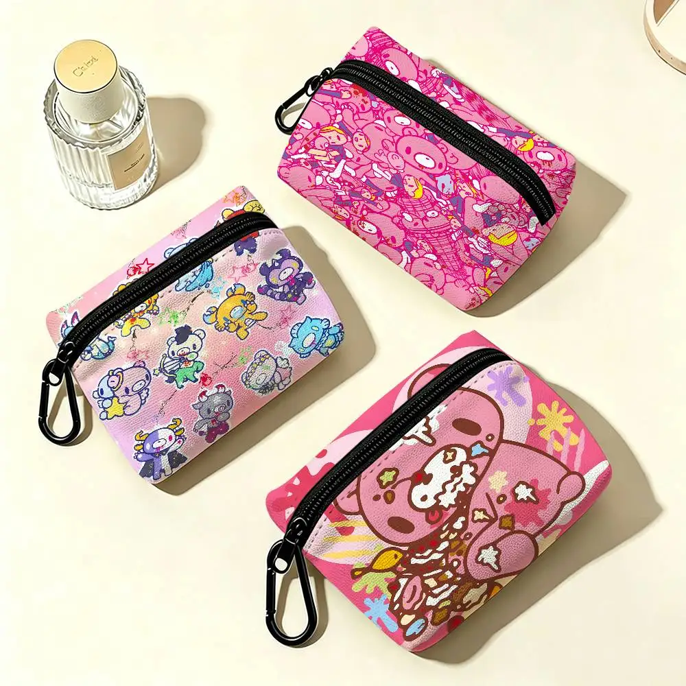 Cartoon G-Gloomy Bear Waterproof Oxford Cloth Zipper Wallet Portable Hanging Small Coin Purse For Travel