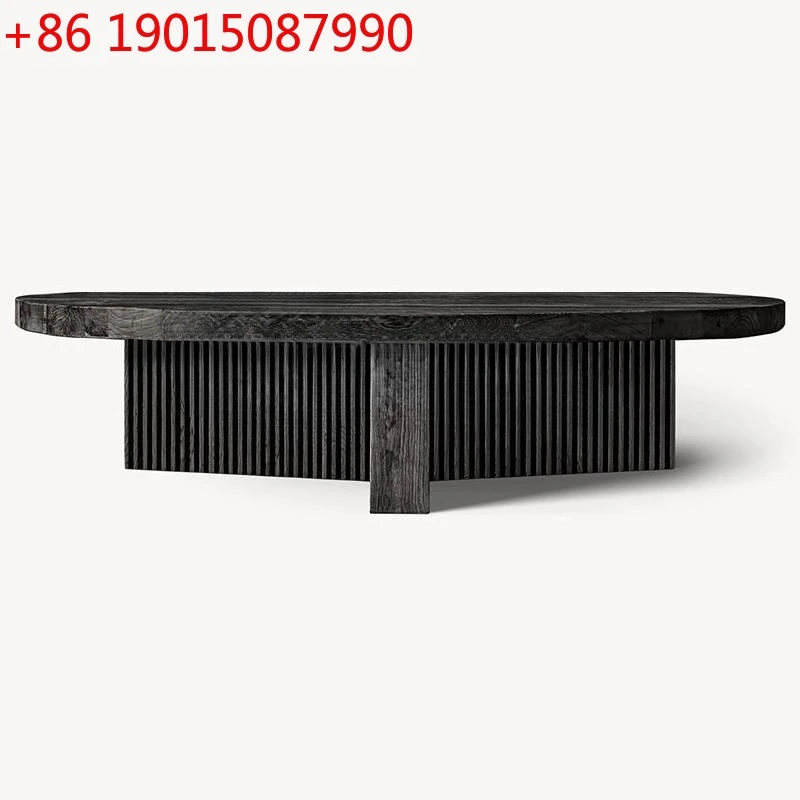 

Оригинальный круглый журнальный столик в американском деревенском стиле из массива дерева, неоклассический французский журнальный столик.