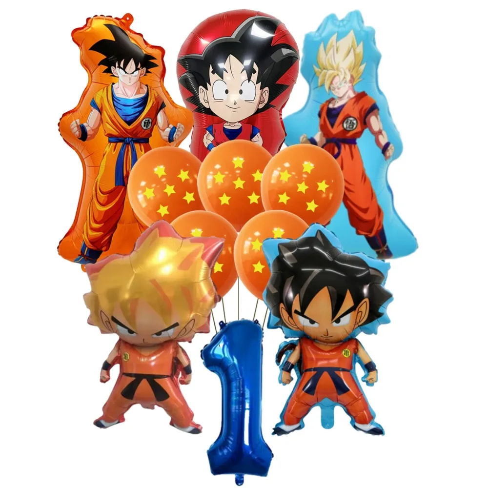 11 قطعة لعبة دراغون بول الروبوت العائمة بالونات الهواء مجموعة الكرتون حفلة عيد ميلاد لوازم الديكور استحمام الطفل تسليم هدية لعبة DIY بها بنفسك