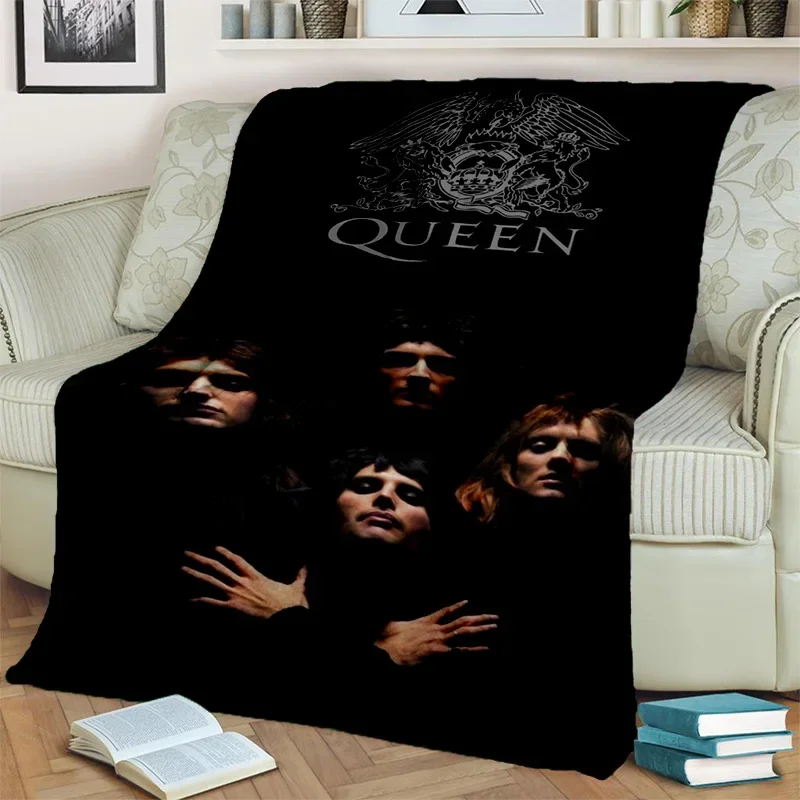 3D Freddie Mercury Queen-Rock-Band Blanket,Soft Throw Blanket for Home Bedroom Bed Sofa Picnic Travel Office Cover Blanket Kids